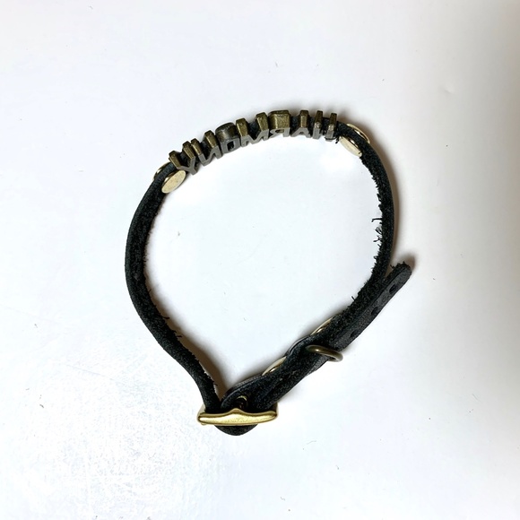 HARMONY Brass Letters Leather Buckle Bracelet - Picture 16 of 16